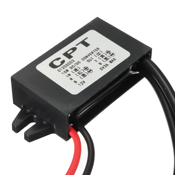 Double Dual DC-DC 12V To 5V 3A 15W USB Output Power Adapter Converter Step Down Module with Install Hole easy fixing | Автомобили и