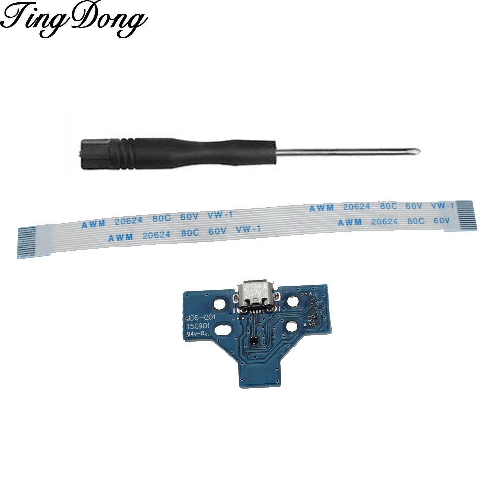 

Circuit Board Slim USB Charging Plate Controller Socket Port JDS-001 14 Pin Flexible Power Cable Replacement for Sony 4 PS4