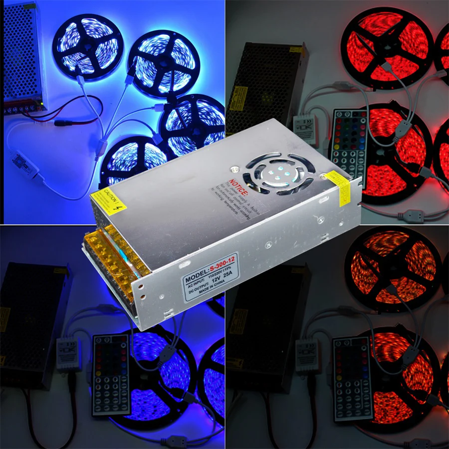 DC 12 В светодиодный адаптер питания 2A 3A 5A 6A 8.3A 10A 12.5A 15A 16.7A 20A 25A 30A Трансформатор