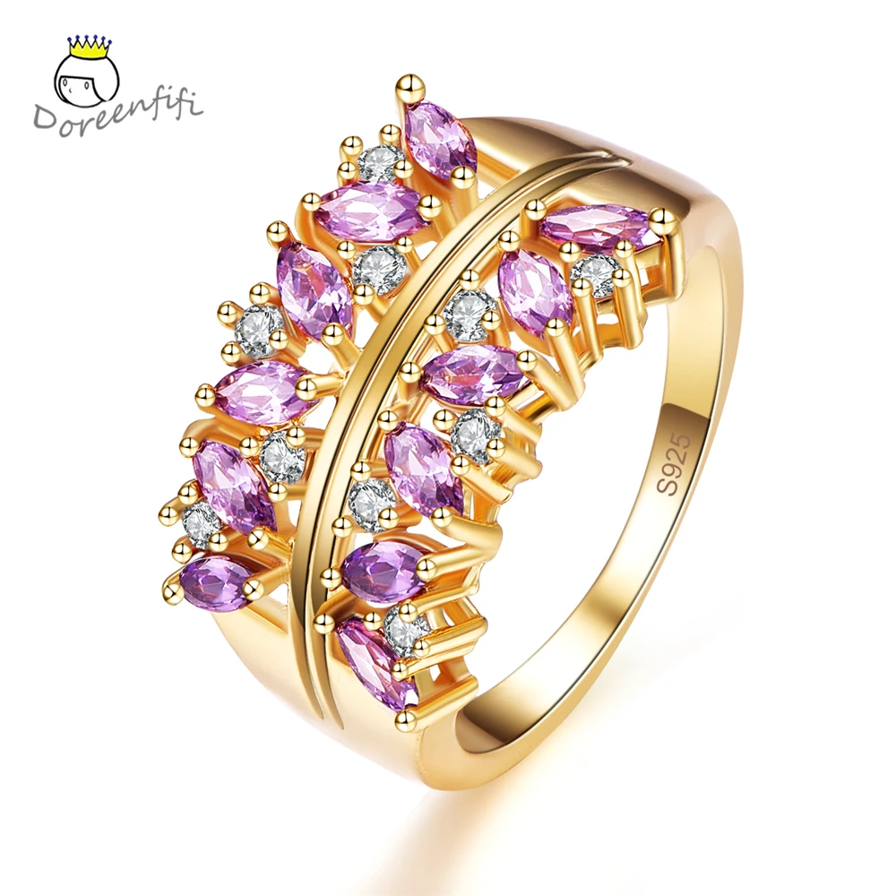 Кольцо Marquise Cut из серебра 925 пробы фиолетовое красное белое золотое размер 6 7 8 9