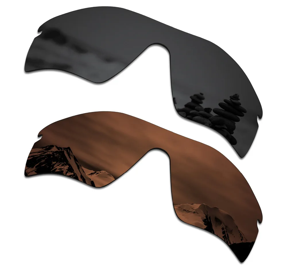 

SmartVLT 2 Pieces Polarized Sunglasses Replacement Lenses for Oakley Radar Path Stealth Black and Amber Brown