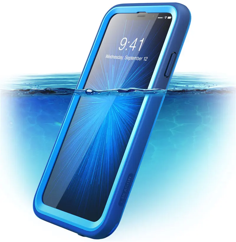 Blue Для iphone Xs Max чехол 6,5 дюймов i-Blason Aegis водонепроницаемый полный корпус прочный защитный чехол со встроенной защитной пленкой - Цвет: Blue