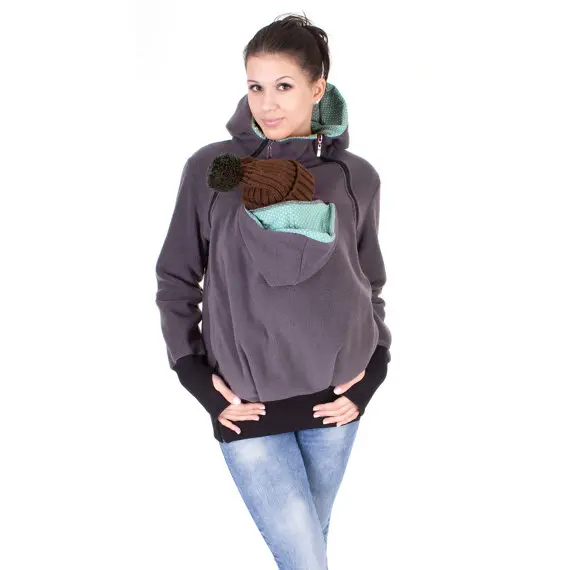 3 в 1 детская куртка-переноска флисовая толстовка от живота до ребенка