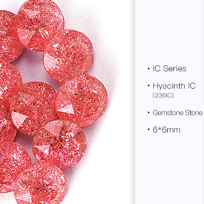 Gemstone stone 6 Кристалл гиацинт Ледяной цветок серии стекло драгоценный камень создание Стразы дизайн ногтей украшения камень Точка назад для изготовления ювелирных изделий - Цвет: Gemstone stone 6