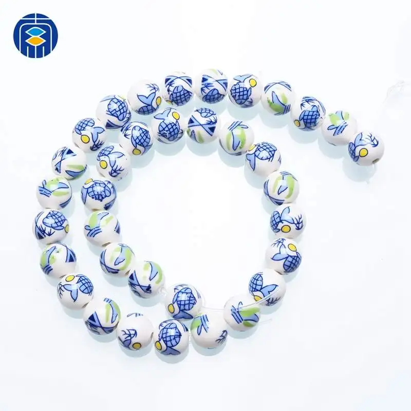 PB-R-005 JuleeCrystal круглые 10 мм винтажные китайские керамические, фарфоровые шарики бусины для ожерелья браслеты Изготовление ювелирных изделий - Цвет: PB-R-005