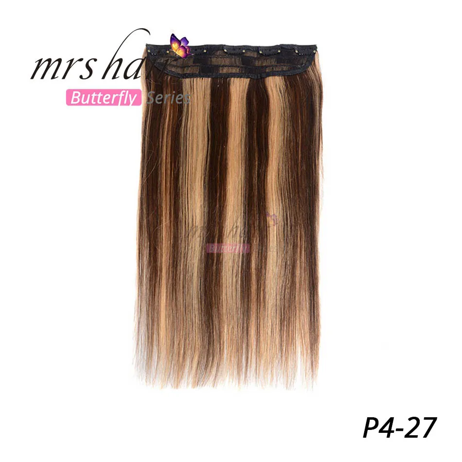 MRS HAIR на заколках, человеческие волосы для наращивания, прямые, 1" 18" 2", натуральные волосы на заколках, 9 цветов,, светлые волосы
