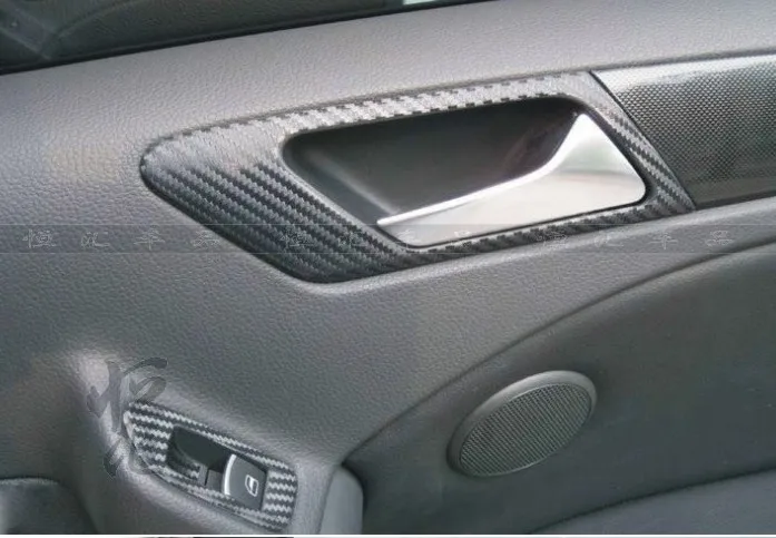 TAIHONGYU Black Carbon Fiber Interior Panel Dashboard Sticker Set Decor Trim Protector Fit For VW GOLF GTI MK6 AT | Автомобили и