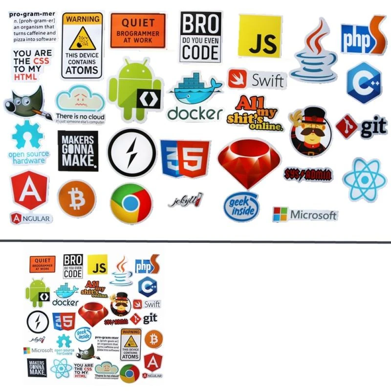 30 шт./лот Программирование java php мультфильм дети наклейки для багажа чемодан