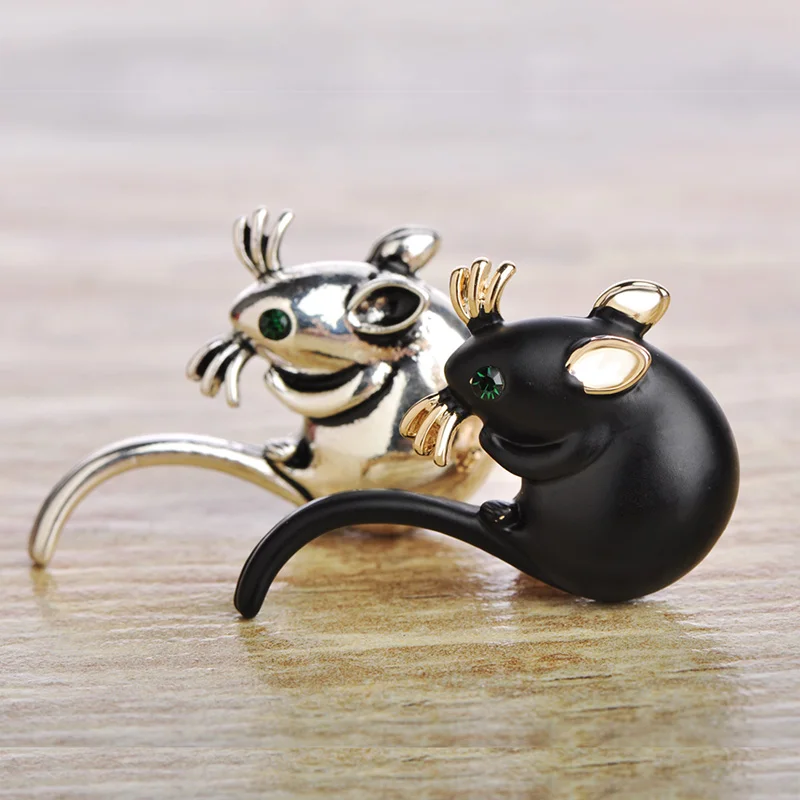 Blucome Милые Броши с изображением мыши для Для женщин человек Дети кристаллы Мини