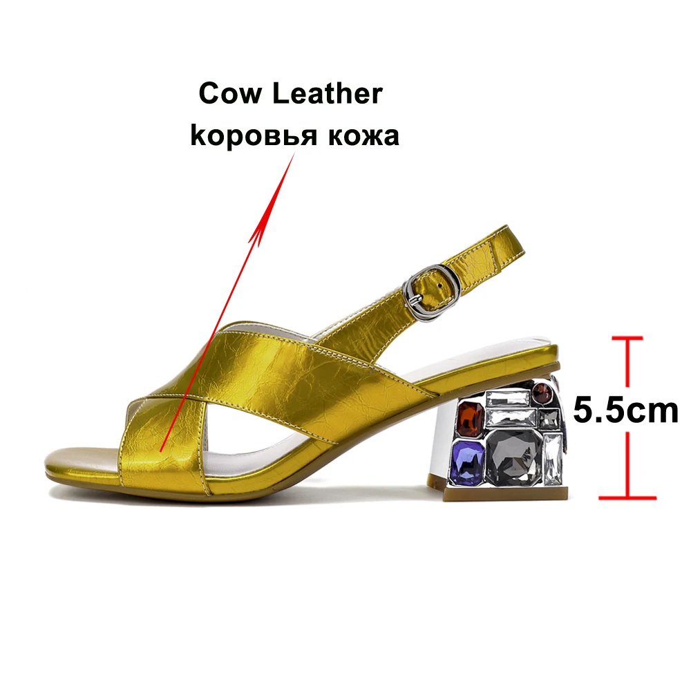 Meotina/Летняя обувь; женские босоножки; обувь из натуральной кожи на толстом каблуке; вечерние босоножки из коровьей кожи со стразами; женские размеры 4-10