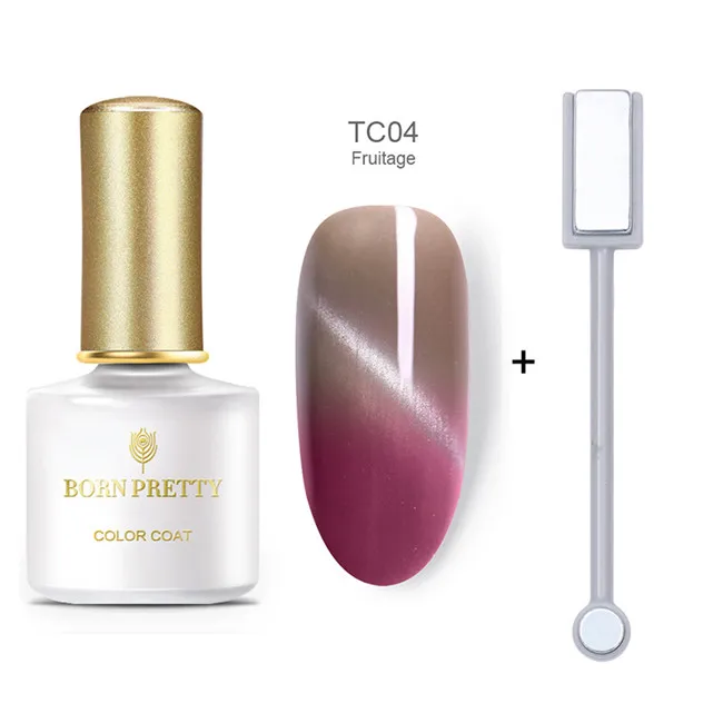 Set 4 BORN PRETTY 10 мл термальный магнитный 3D кошачий глаз Хамелеон Блестящий Гель-лак Температура Изменение цвета замочить от УФ-гель-лака - Цвет: Set 4