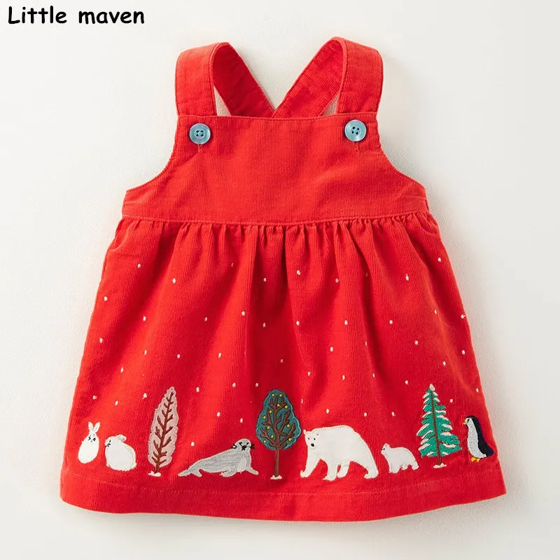 Little maven/детские ремни; платья для девочек; осенняя одежда для маленьких девочек; хлопковый с принтом животного; платье на подтяжках