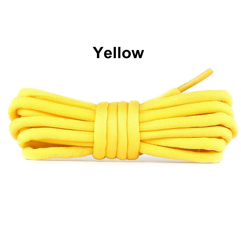 Yellow 1 пара круглых шнурков, радужные однотонные классические ботинки martin, шнурки, повседневные спортивные ботинки, кружевные кроссовки, шнурки - Цвет: Yellow