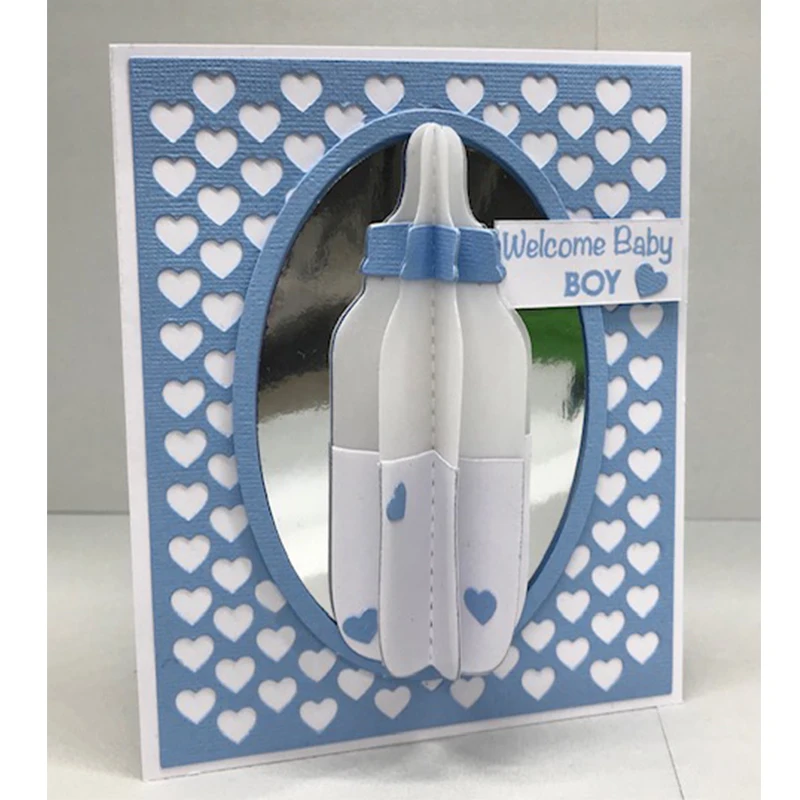 3D вращающаяся Детская Бутылочка для резки металла трафареты DIY скрапбукинга