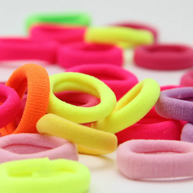 200PCS/Lot 2.5CM Good Quality Girls High Elastic Hair Bands Colorful Rope Ponytail Holder Headwear Tie Gum Accessories | Детская одежда