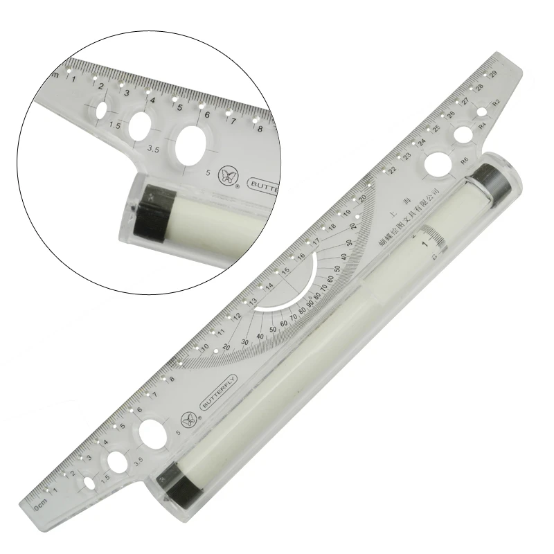 Линейка параллельная в форме бабочки 30 см | Канцтовары для офиса и дома