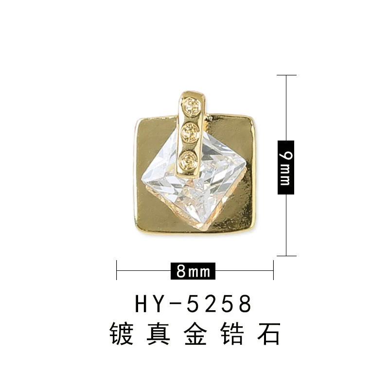 HY5258 5 шт./лот 3D Звезда/сердце любовь драгоценный камень кулон сплав Циркон дизайн ногтей аксессуары микро роскошный кристалл металлические украшения ногтей - Цвет: HY5258