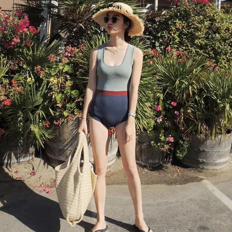 Слитный купальник с лямками купальный костюм на косточках пуш-ап Женский