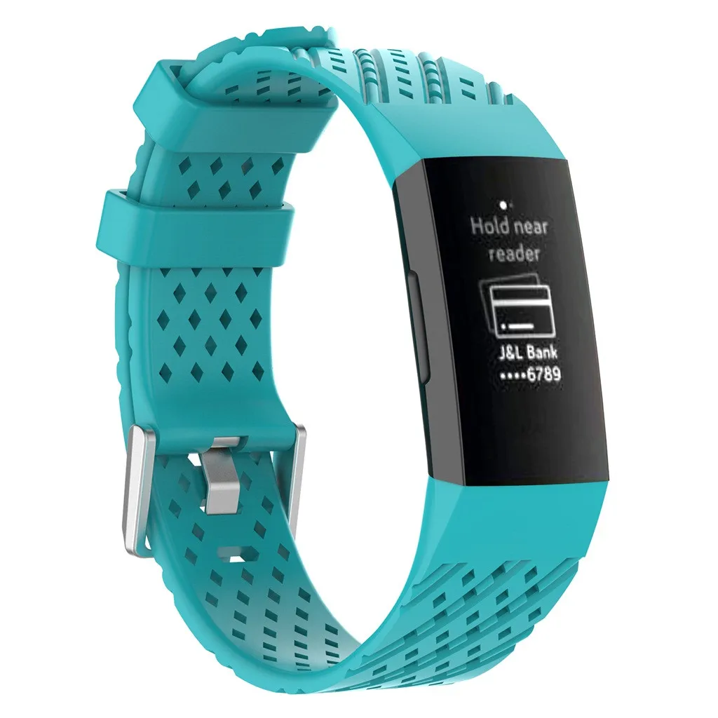 Модный спортивный дышащий Силикон Браслет ремешок для Fitbit Charge 3 сменный Браслет умные часы с ремнем