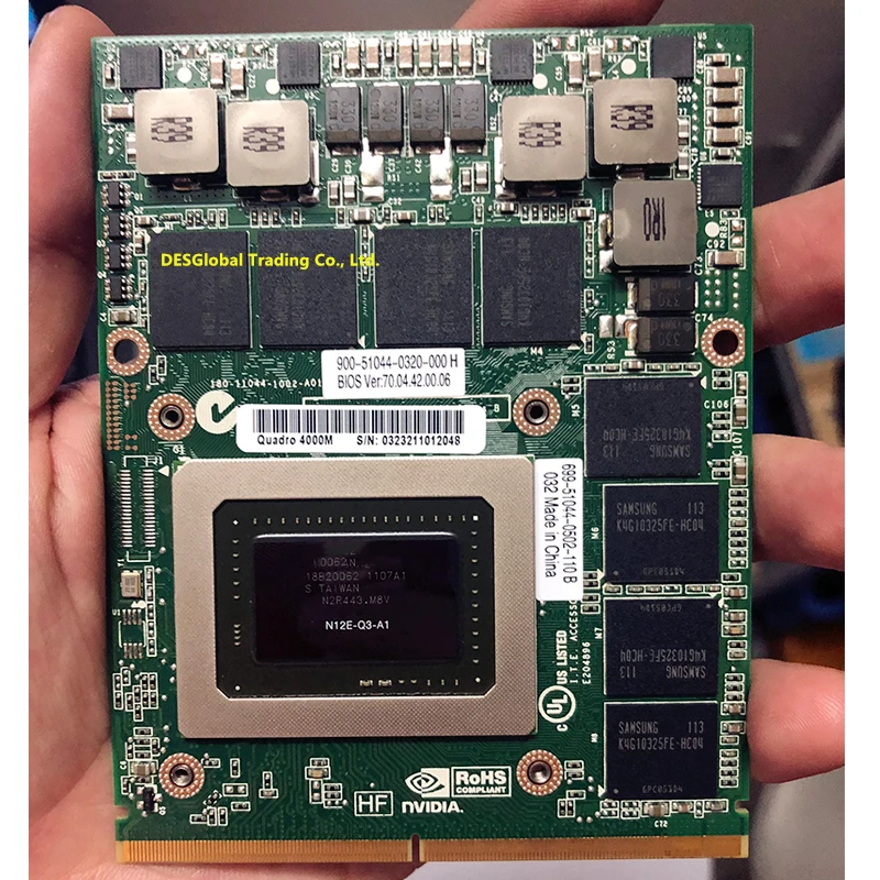 Фирменная Новинка Quadro 4000m Q4000M VGA Видео Графическая карта N12E-Q3-A1 CN-0HGXY3 HGXY3 для ноутбука DELL M6600 hp 8760 Вт 8740 Вт тест