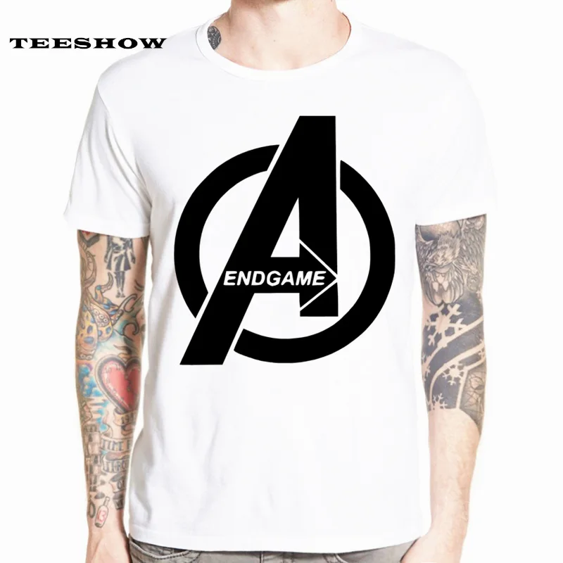 Мстители: футболка Endgame Marvel White для мужчин Harajuku уличная Герой унисекс Прямая