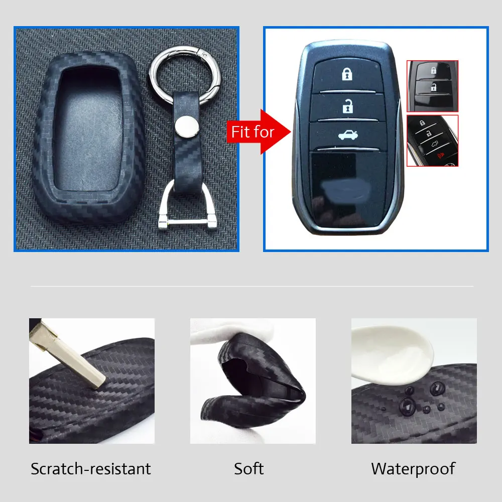 Мягкие силиконовые чехлы для ключей Toyota Miral Fortuner Rav4 Highlander Crown Remote Fob Shell Cover|key case