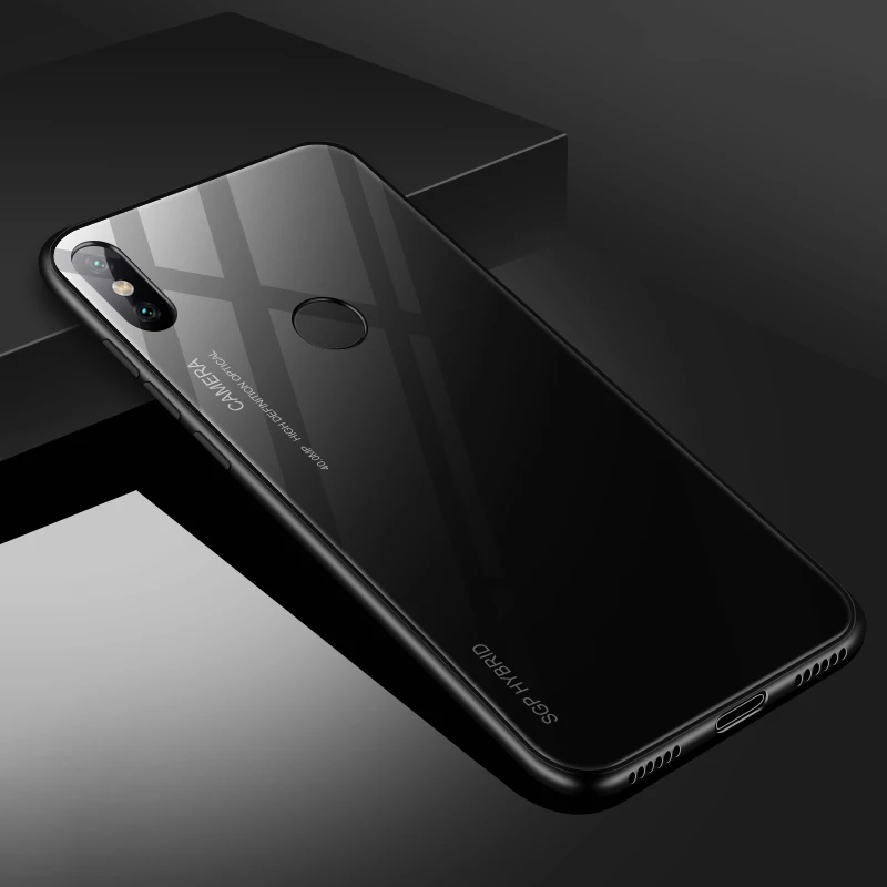 Градиентный чехол для телефона из закаленного стекла для xiaomi mi A2 lite redmi 6 pro on для Pocophone F1 xio mi hong mi 6pro A 2 light Coque Cover