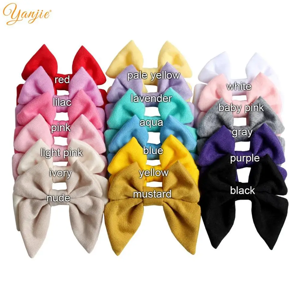 mix color 10 шт./лот 3 ''цельная Матросская бант для волос для девочек из хлопка с бантиком, Заколки для волос; повязка на голову" сделай сам "из мягкого Головные уборы аксессуары для волос - Цвет: mix color