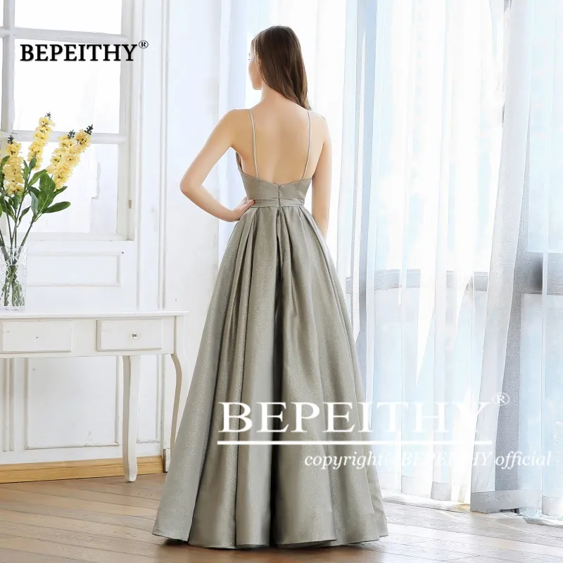 BEPEITHY Abendkleider, блестящее ТРАПЕЦИЕВИДНОЕ длинное вечернее платье, вечерние, элегантные,, Robe De Soiree, платья на бретельках для выпускного вечера