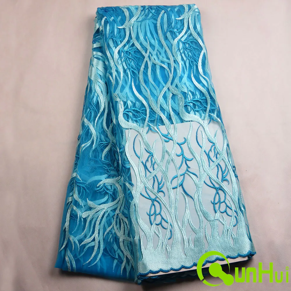 2016 Latest African French cord Lace Fabric High Quality guipure lace violet Tulle swiss voile For Wedding | Дом и сад