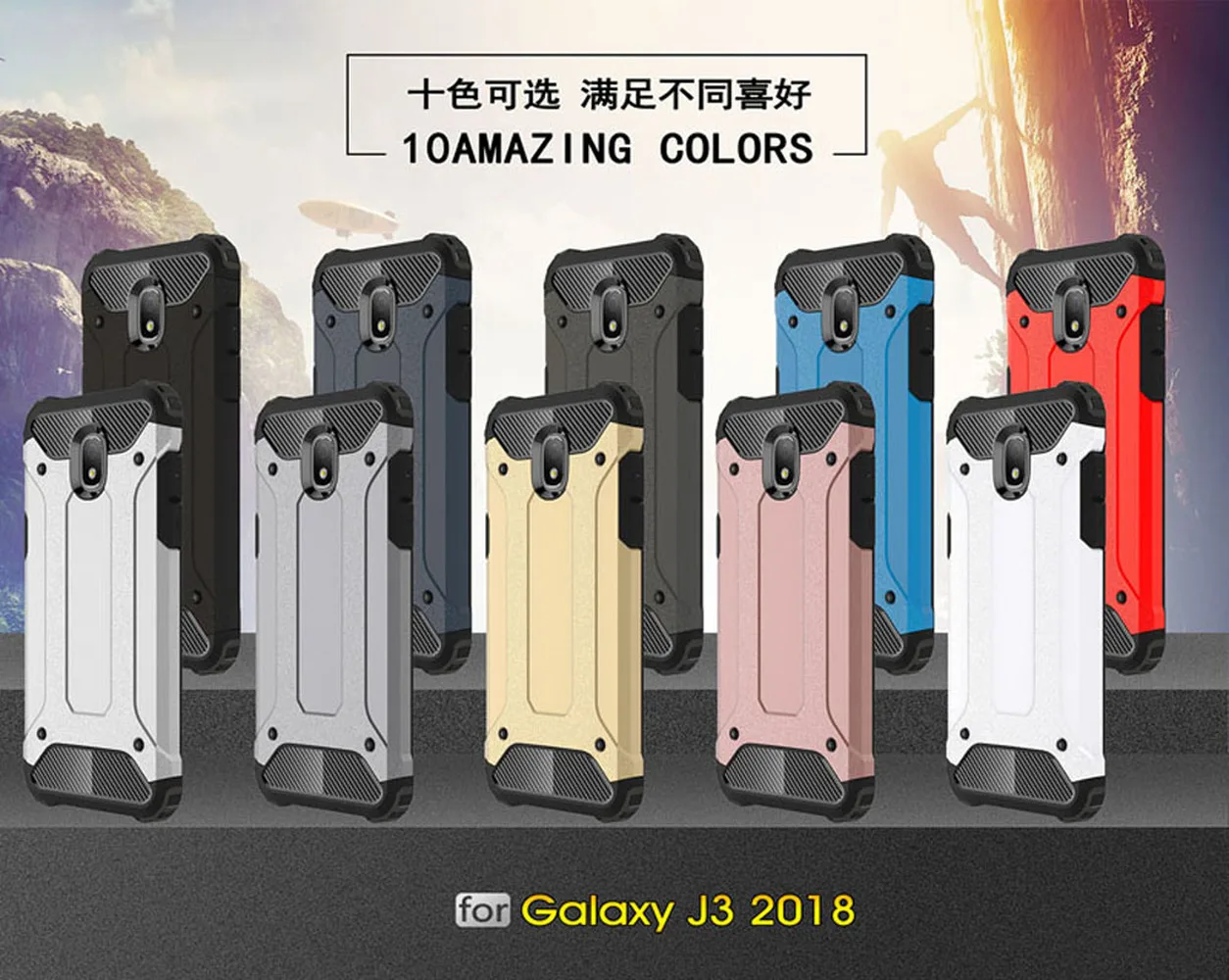 Гибридный противоударный чехол-бампер для Samsung Galaxy J3 Star Achieve Aura V 2018 Sol 3 Express Amp Prime