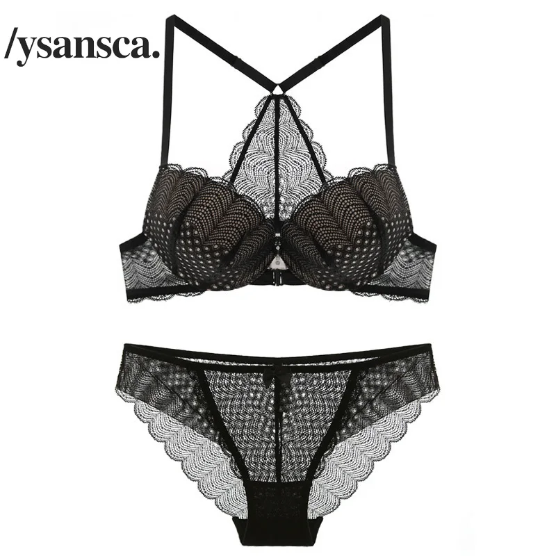 Новинка 2018 хлопковый комплект с бюстгальтером кружевные трусики без косточек на