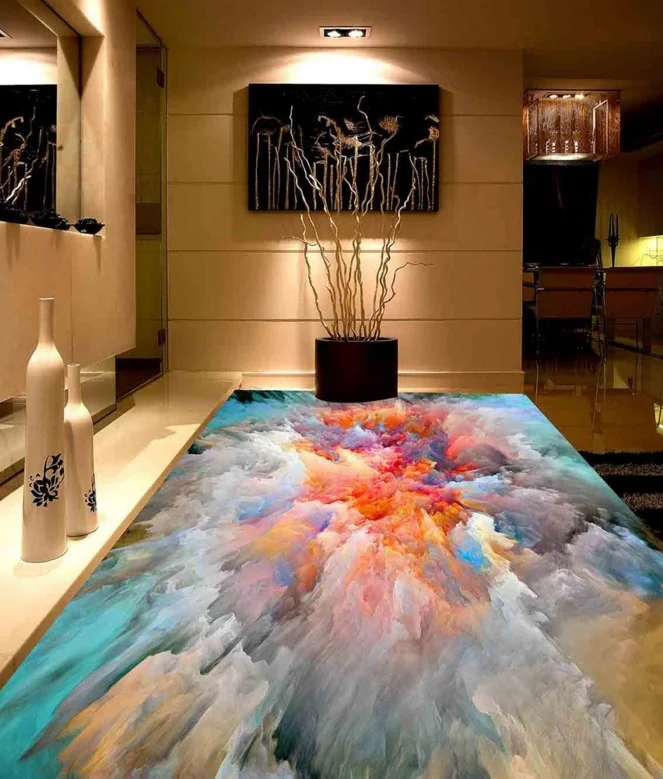 

[Self-Adhesive] 3D Color Ink Painting 2 Non-slip Waterproof Photo Self-Adhesive Floor Mural Sticker WallPaper Murals Wall Print
