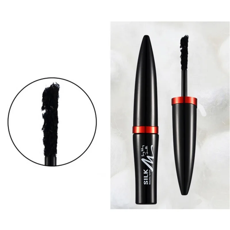 

2pc Black Silk Eye Mascara Waterproof Curving Natural Eyes Volume Thick Cosmetic Extension Lengthening