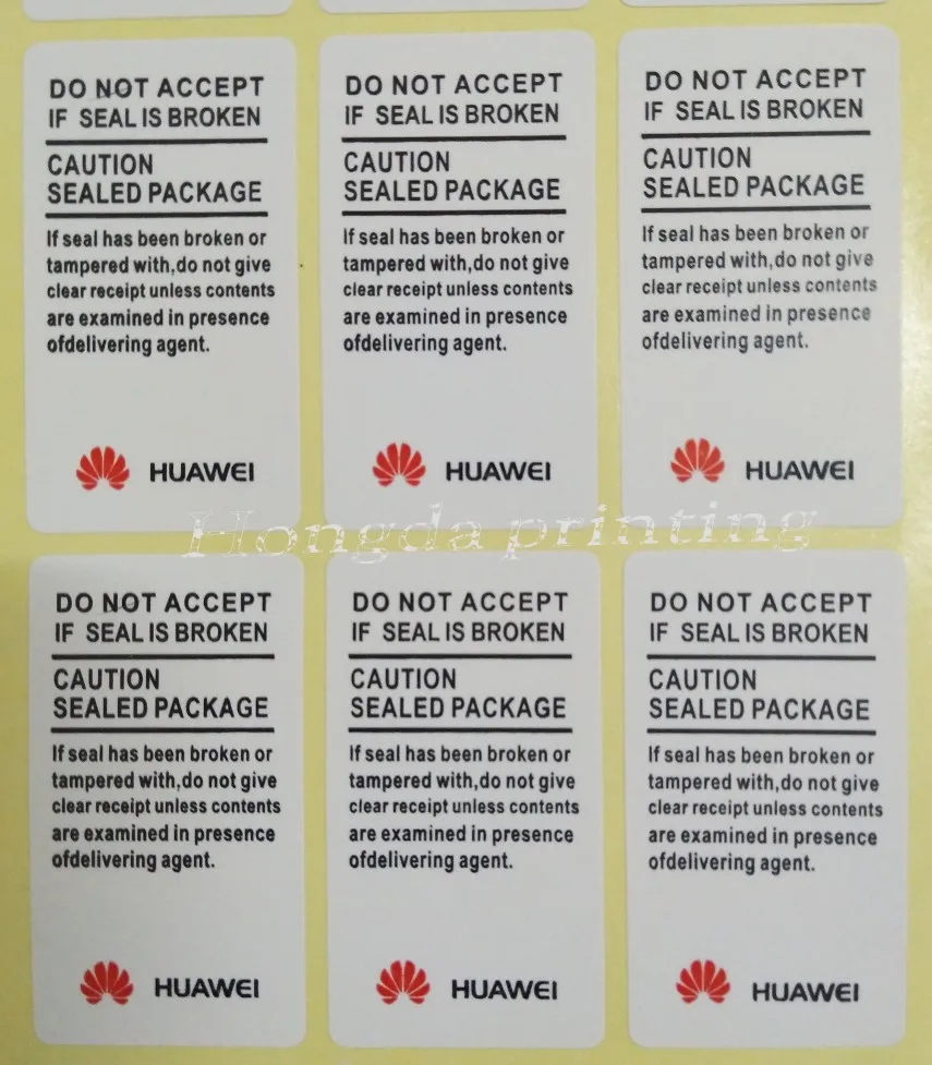 

1000 шт./лот улучшенного качества наклейки Huawei гарантия печать этикетка наклейка