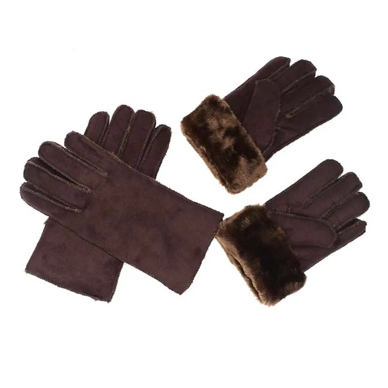 

Fashion Winter Gloves Men Women Winter Fur Velvet Thick Couple Warm Faux Leather Gloves Female Outdoor Riding Gloves mittens
