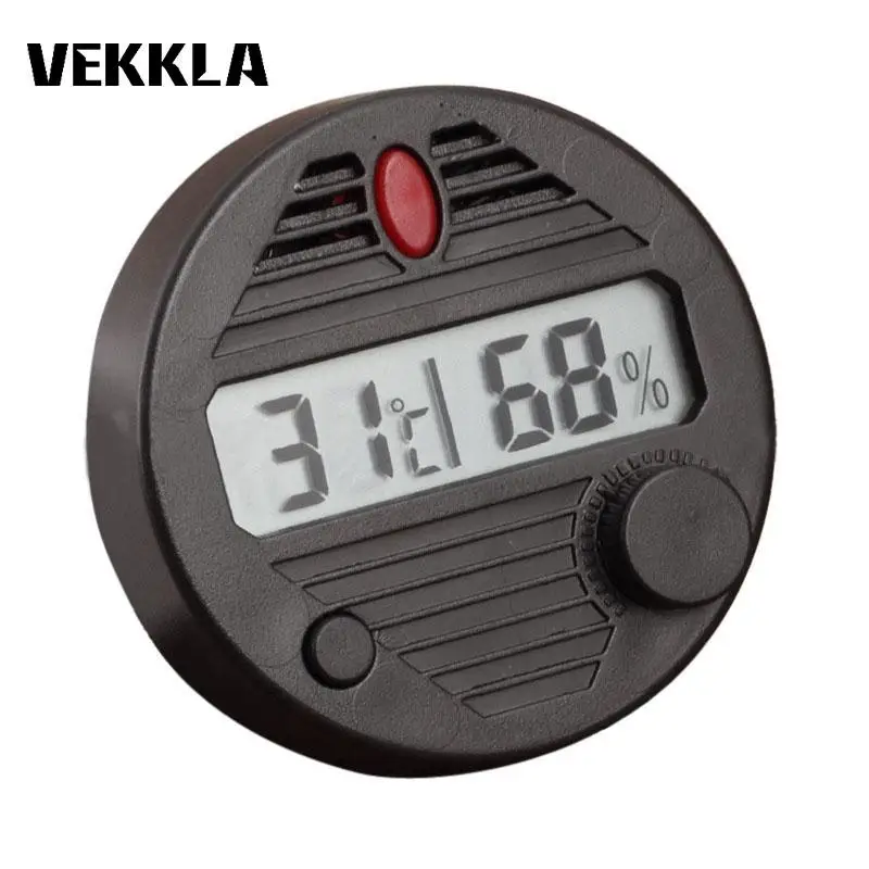 

Cigar Hygrometer Black Practical Gadgets Round Digital Humidor Dedicated Hygroset Accurate Home Tool