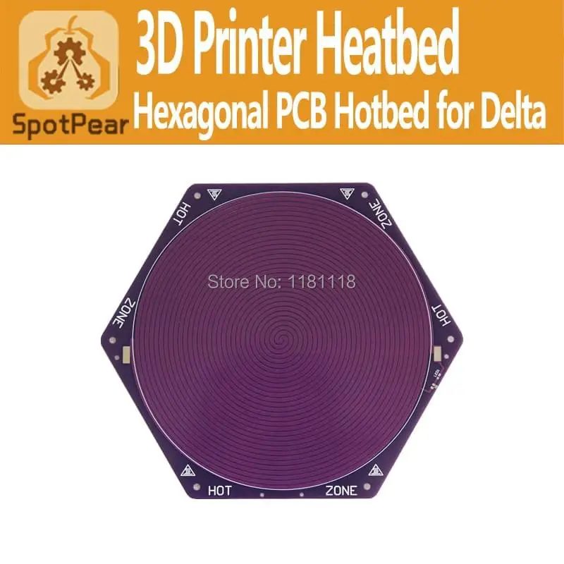 

RepRap 3D принтер печатная плата Heatbed Delta-hexagon-purple-D200 кровать с подогревом горячая пластина для коссель Дельта Росток