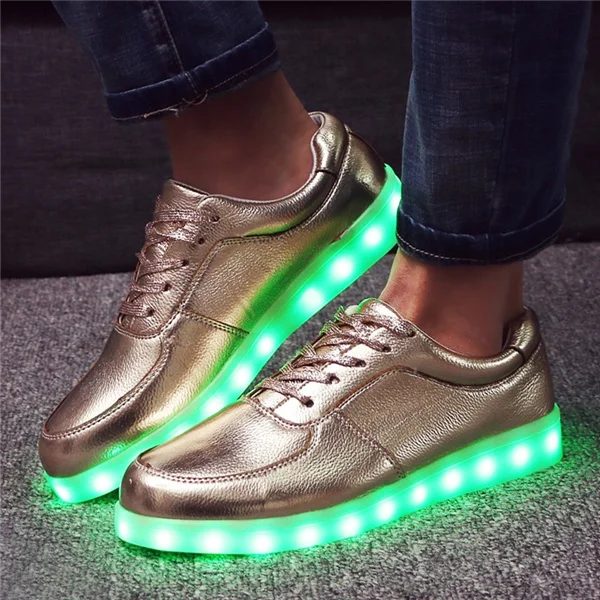 A99 Matte Gold 7 ipupas, музыкальные нотации, Уличные светодиодные кроссовки для мальчиков и девочек, семейные вечерние и прогулочные, с зарядкой от USB, флуоресцентные светящиеся кроссовки - Цвет: A99 Matte Gold