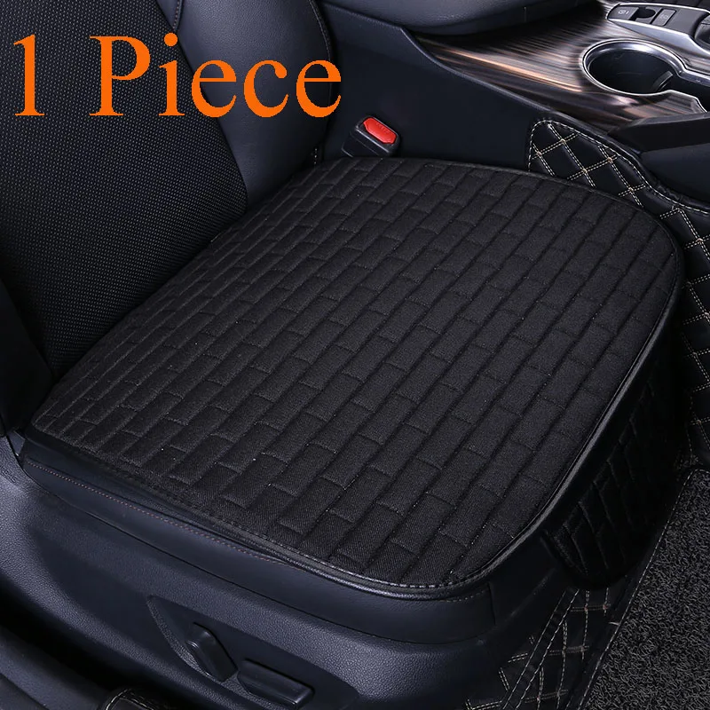 1 black seat cover Льняная ткань, чехол для автомобильного сиденья, универсальная подушка для автомобильного сиденья, аксессуары, декоративные защитные чехлы для автомобиля, переднее сиденье, спинка - Название цвета: 1 black seat cover