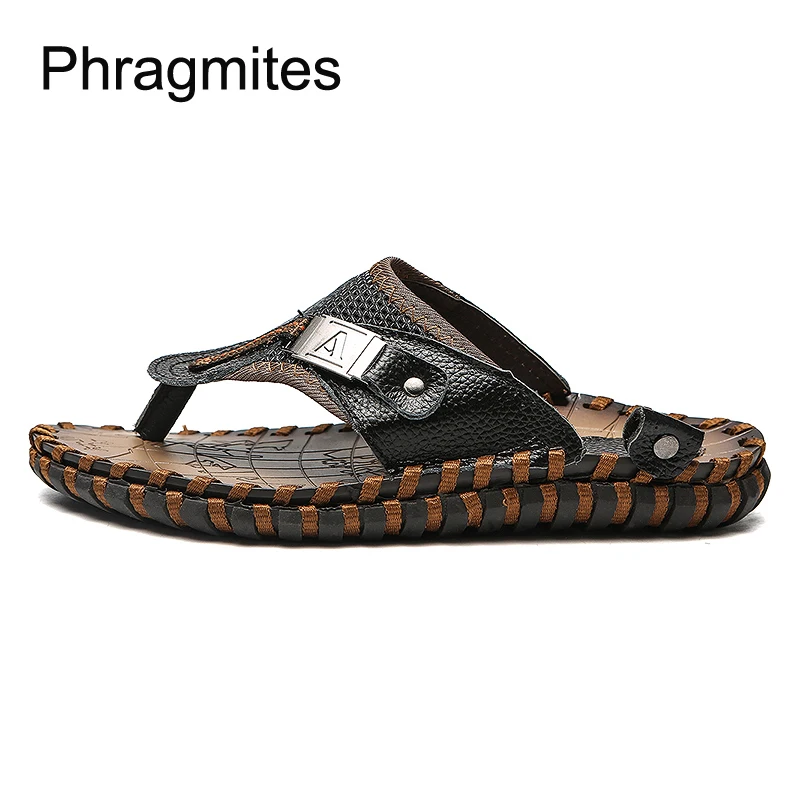 Phragmites Metal Decoration Slippers 2019 New Arrival Men Shoes Summer Beach Flip Flops Handmade Sandals Classic Soft Sandal | Обувь