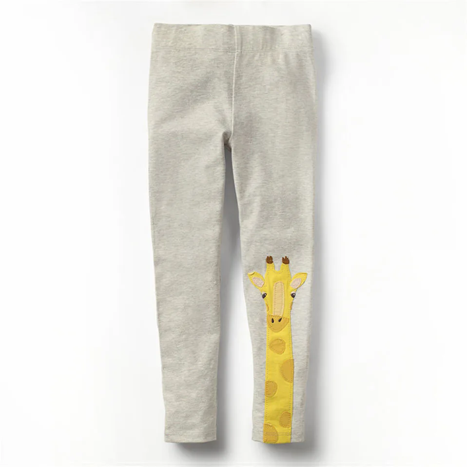 Леггинсы для маленьких девочек Littlemandy Blue Rabbit с аппликацией в виде животных 100%