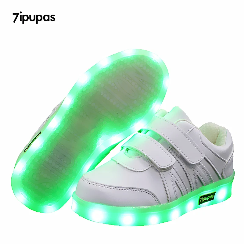 Модные 25-40 светодиодный Детские кроссовки Детская обувь usb зарядка с подсветкой светящиеся кроссовки для мальчиков/девочек светодиодный свет светящаяся детская обувь