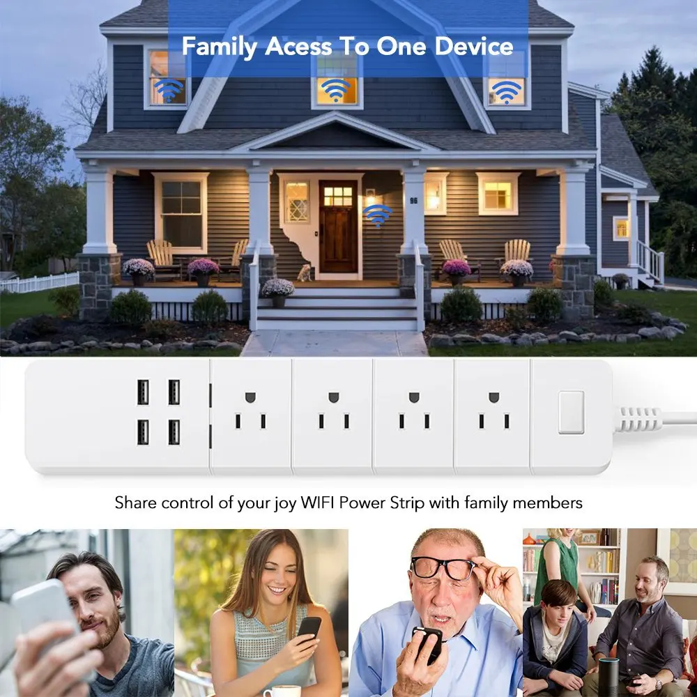 Силовая полоса Wifi смарт-розетки Защита от перенапряжения 4 США гнездо штепсельной вилки переменного тока с USB Homekit 1,8 м удлинитель для Alexa Google Home
