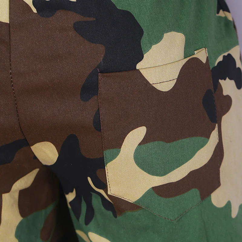 Women Cargo JUMPSUIT Camouflage Print Short Rompers Single Breasted Button Playsuit Sleeveless Streetwear Outfits jeans Design