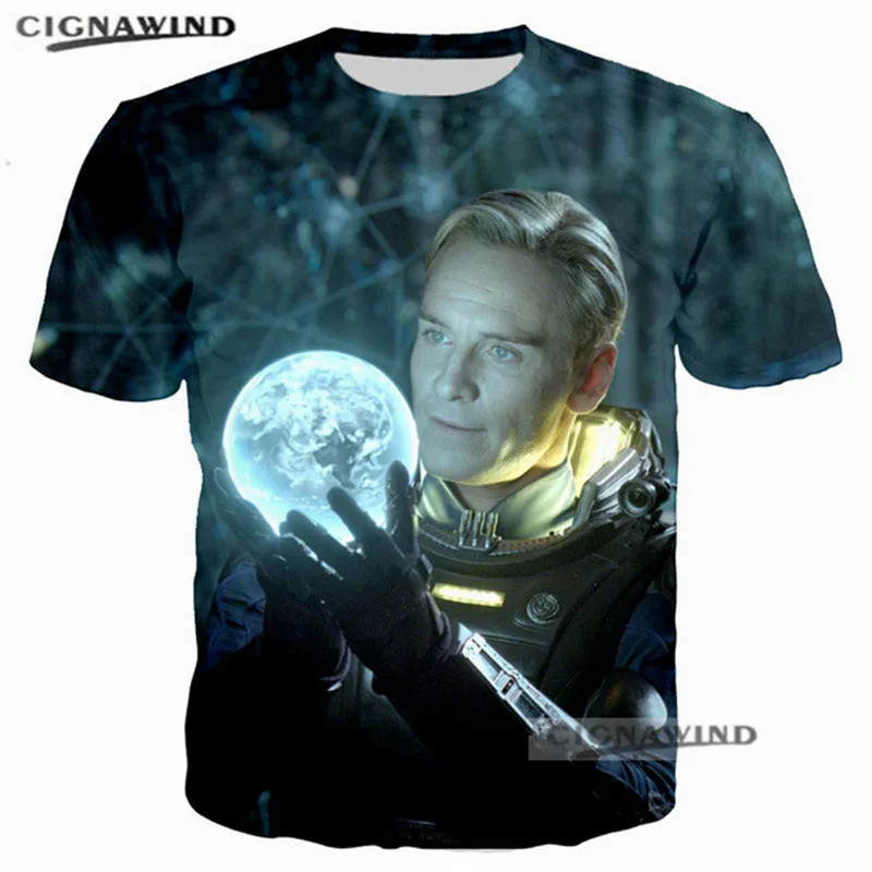 Новые Забавные футболки Prometheus с 3D принтом космоса Давида мужские/женские уличная