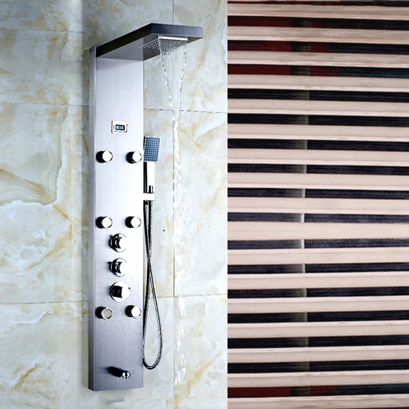 Uythner роскошный душевой набор Матовый никель термостатический водопад дождь