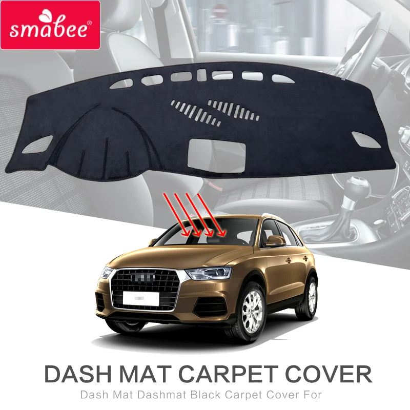 Smabee Dashmat черный ковер для AUDI Q3 2010 2017 Противоскользящий коврик приборной панели
