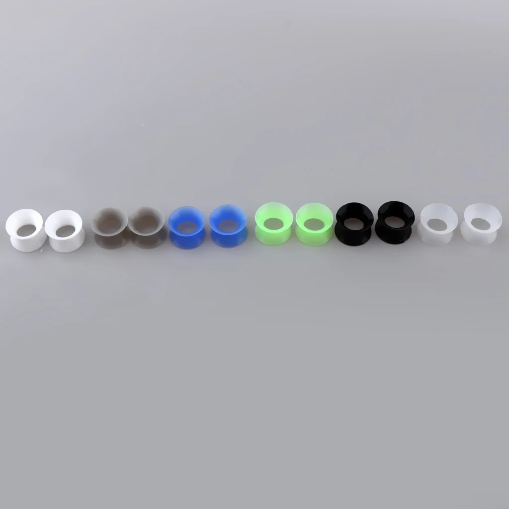 MagiDeal 12Pcs Silicone Double Flared Plugs Ear Gauges Stretching Expander 8mm-20mm