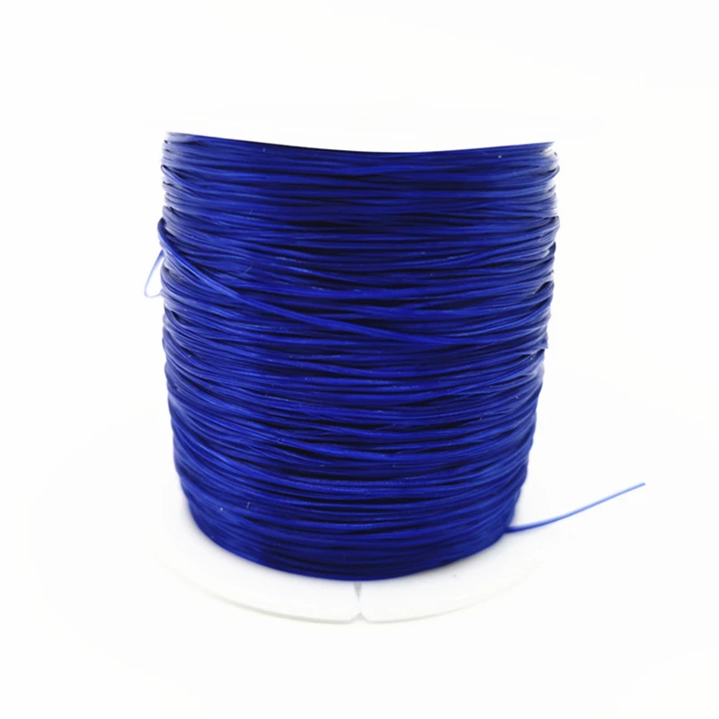 Blue 1 рулон/60 м 0,7 мм эластичная нить круглая кристаллическая линия нейлоновый резиновый эластичный шнур для изготовления украшений браслет из бисера 18 цветов - Цвет: Blue